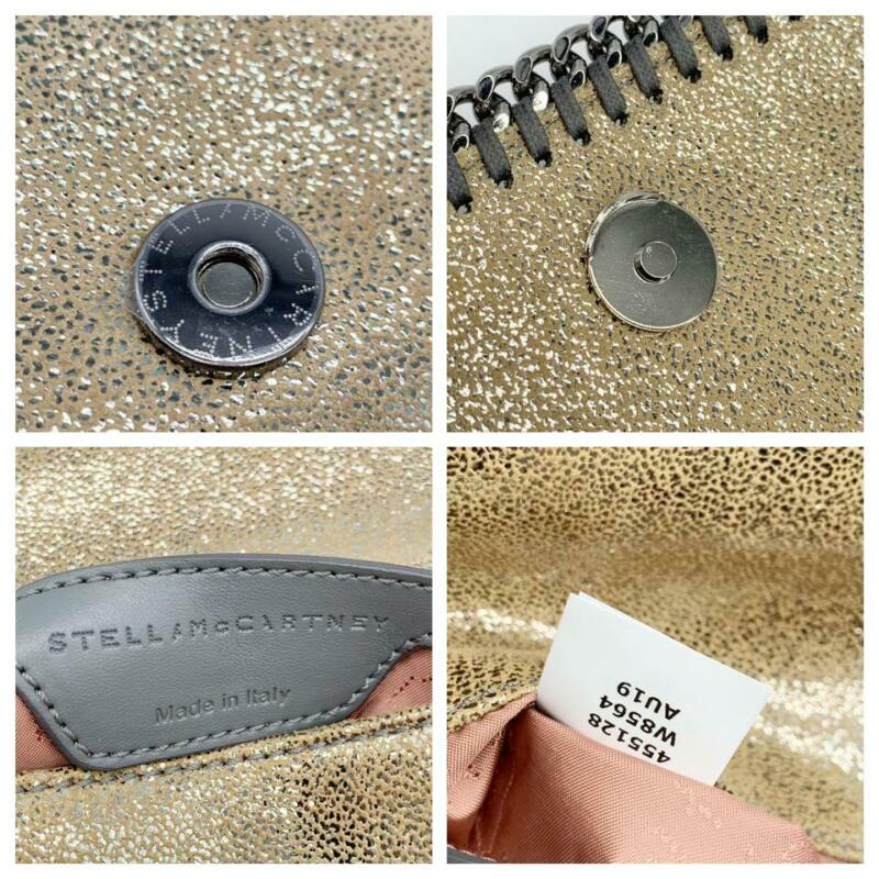 Stella McCartney Ombre Falabella Shaggy Deer Metallic Grey Faux Leather Shoulder