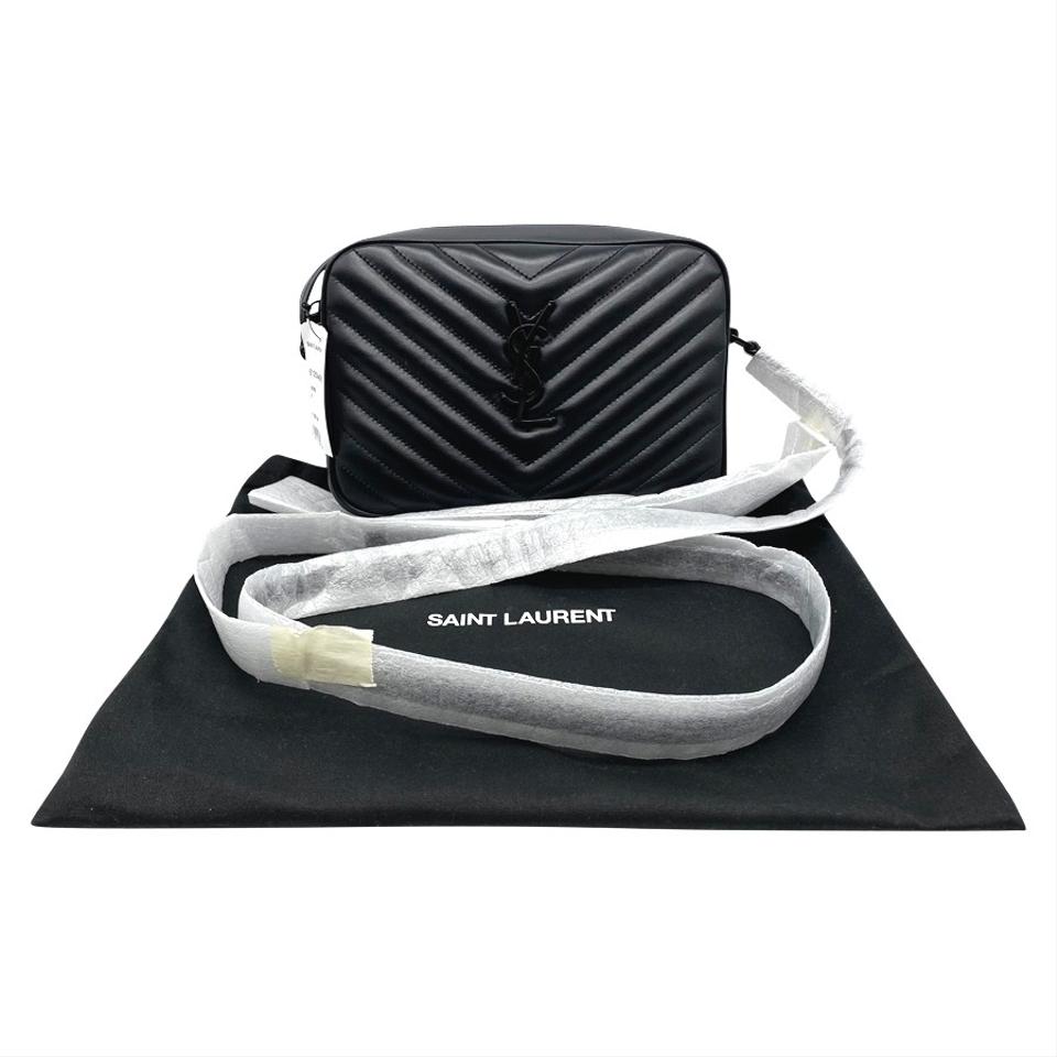 Saint Laurent Camera Crossbody Lou Medium Monogram Ysl Calf Black Leather Shoulder Bag