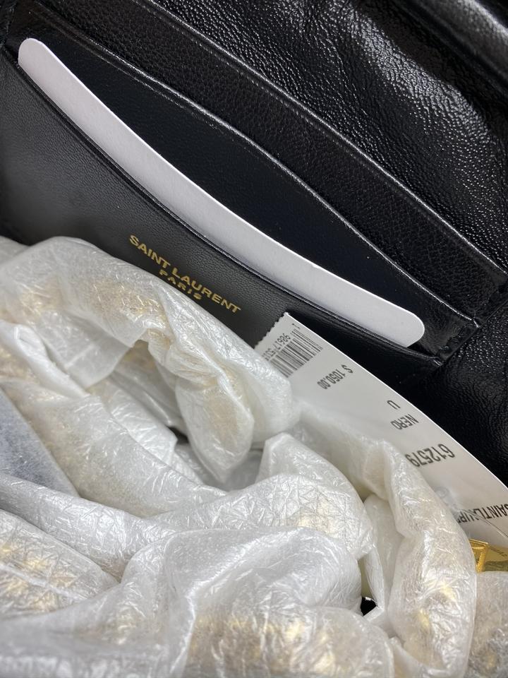 Saint Laurent Camera Lou Grain De Poudre Matelasse Monogram Mini Black Leather Shoulder Bag