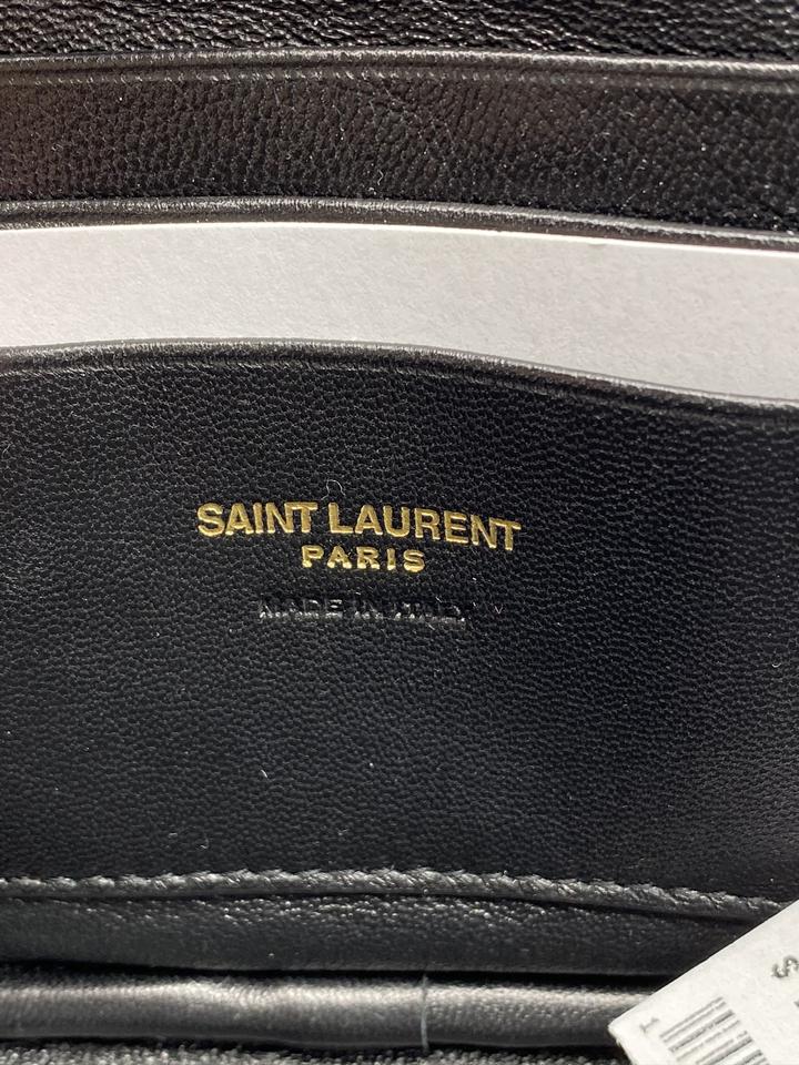 Saint Laurent Camera Lou Grain De Poudre Matelasse Monogram Mini Black Leather Shoulder Bag