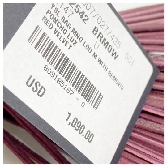 Saint Laurent Camera Lou Medium Smooth Monogram Burgundy Red Leather Cross Body Bag