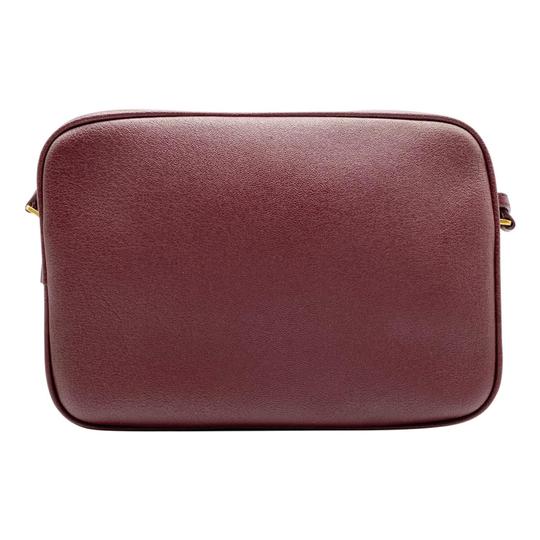 Saint Laurent Camera Lou Medium Smooth Monogram Burgundy Red Leather Cross Body Bag