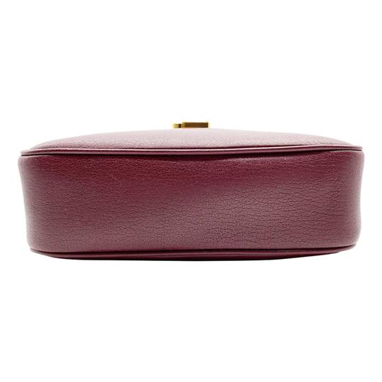 Saint Laurent Camera Lou Medium Smooth Monogram Burgundy Red Leather Cross Body Bag