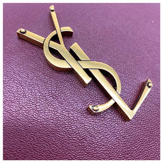 Saint Laurent Camera Lou Medium Smooth Monogram Burgundy Red Leather Cross Body Bag