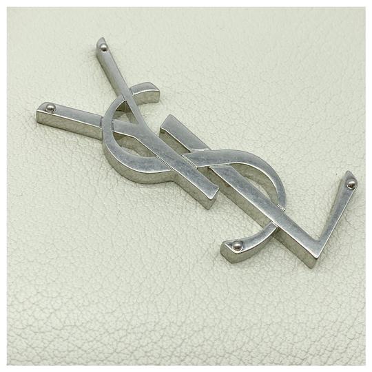 Saint Laurent Camera Lou Medium Smooth Monogram White Leather Cross Body Bag