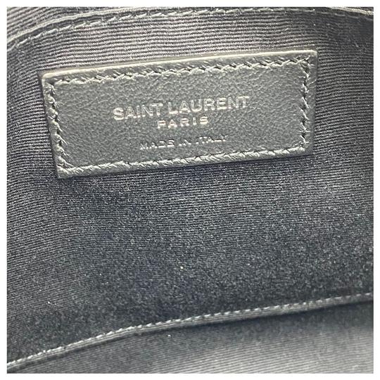 Saint Laurent Camera Lou Medium Smooth Monogram White Leather Cross Body Bag