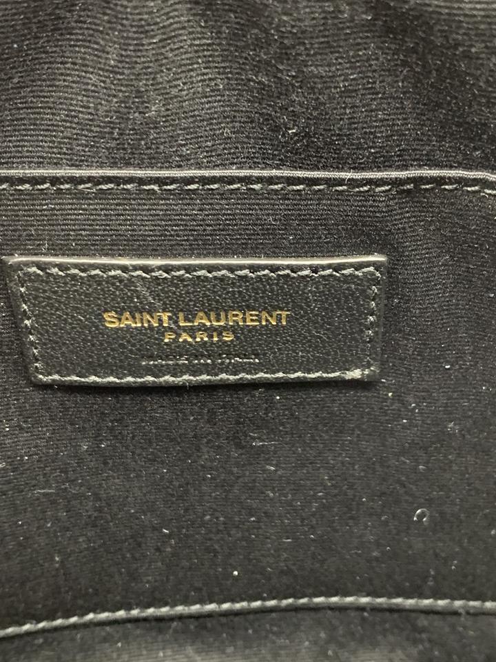 Saint Laurent Camera Lou Medium Ysl Monogram Quilted Blue Velvet Cross Body Bag