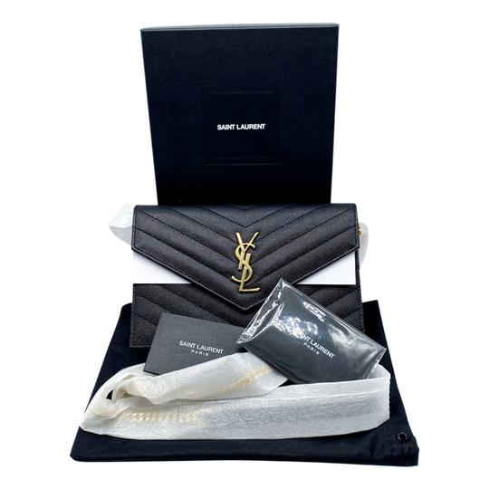 Saint Laurent Chain Wallet 2020 Small Envelope Woc Monogram Black Leather Cross Body Bag