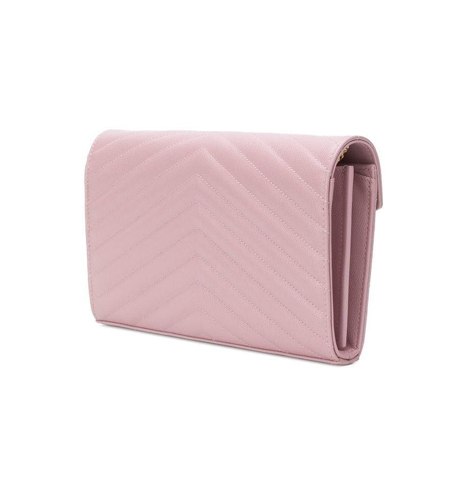 Saint Laurent Chain Wallet Envelope Monogram Medium Pink Leather Shoulder Bag