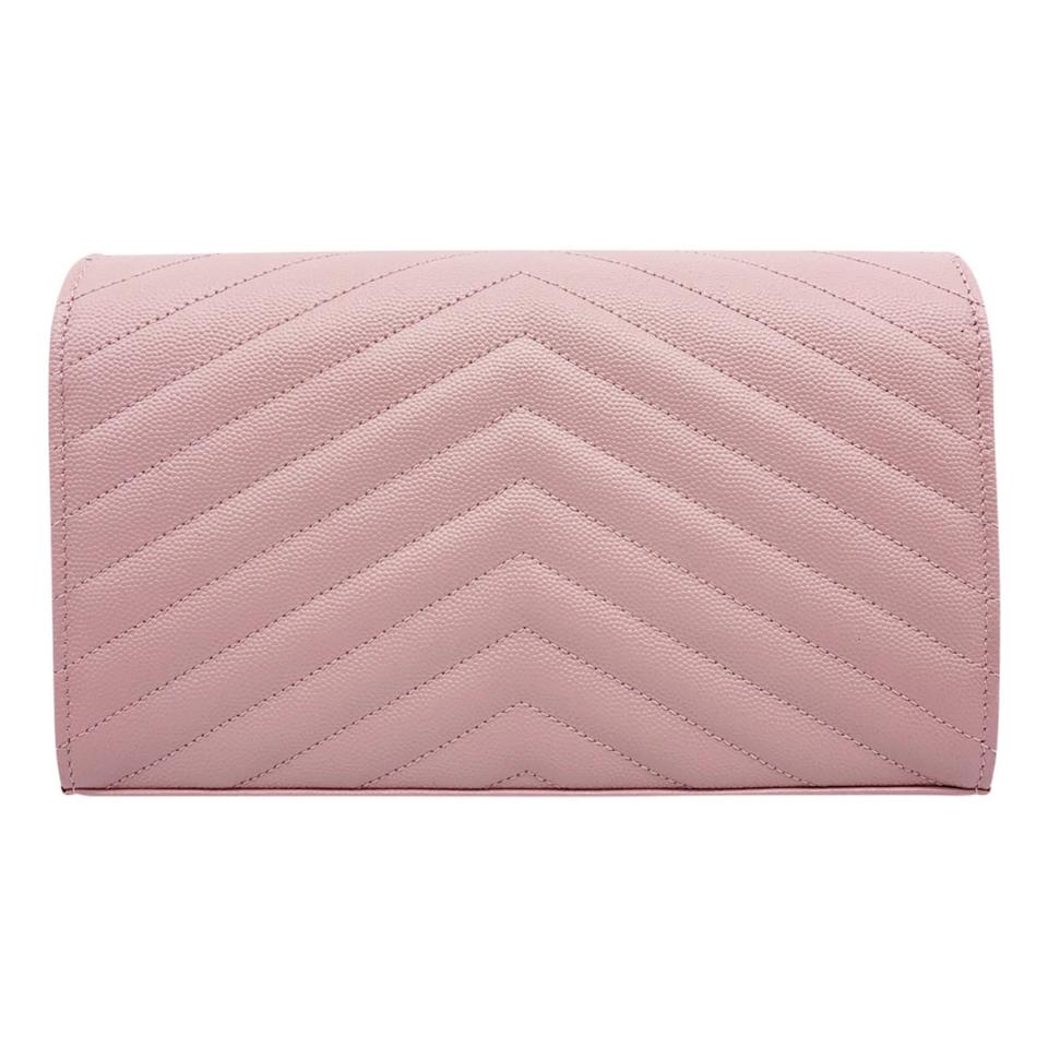 Saint Laurent Chain Wallet Envelope Monogram Medium Pink Leather Shoulder Bag