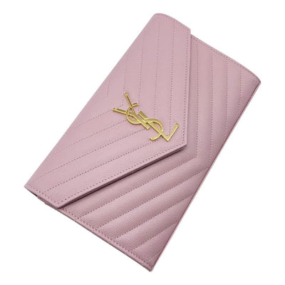 Saint Laurent Chain Wallet Envelope Monogram Medium Pink Leather Shoulder Bag