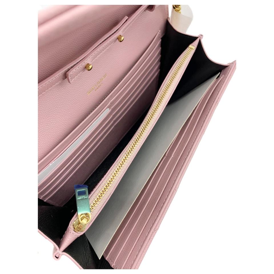 Saint Laurent Chain Wallet Envelope Monogram Medium Pink Leather Shoulder Bag