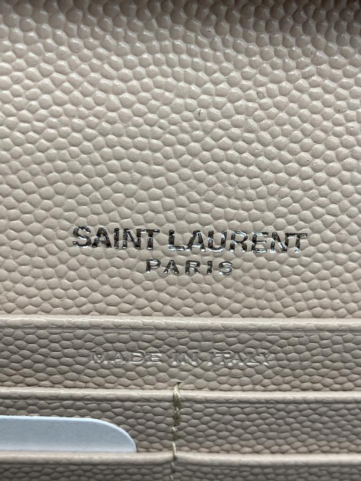 Saint Laurent Chain Wallet Envelope Medium Monogram Marble Pink Leather Shoulder Bag