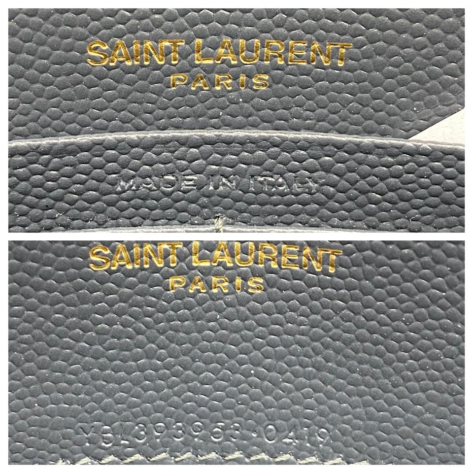 Saint Laurent Monogram Embossed Leather Chain Wallet