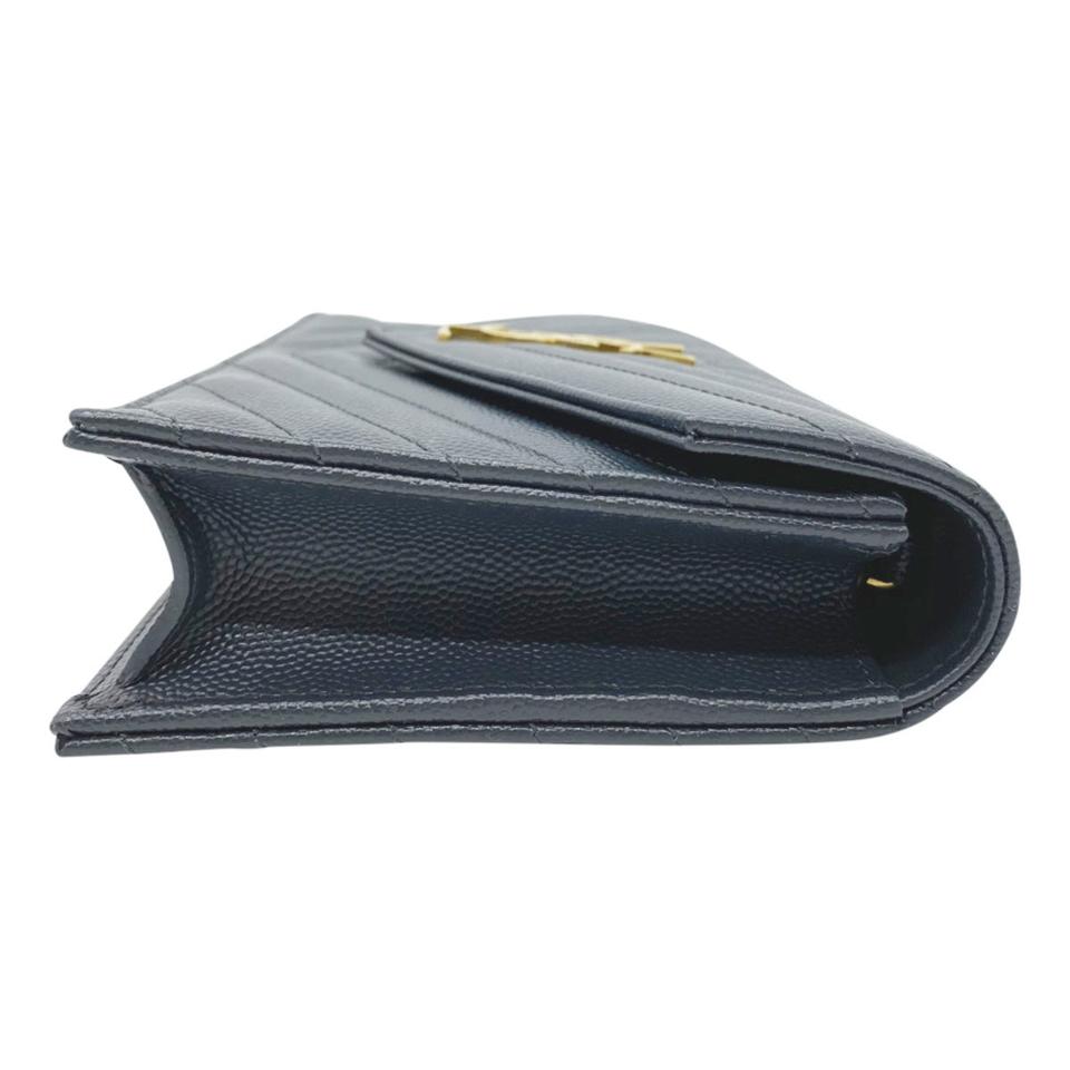 Saint Laurent Chain Wallet Envelope Monogram Dark Smog Grey Leather Sh