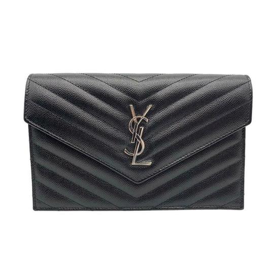 Saint Laurent Chain Wallet Envelope Woc Monogram Black Leather Cross Body Bag