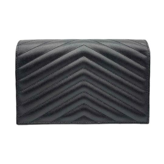 Saint Laurent Chain Wallet Envelope Woc Monogram Black Leather Cross Body Bag
