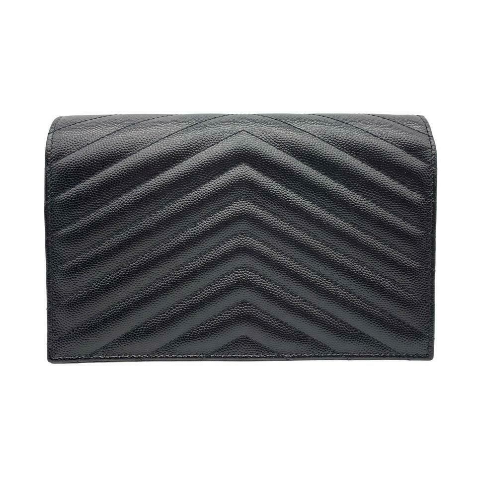 Saint Laurent Chain Wallet Envelope Woc Monogram Black Leather Cross Body Bag