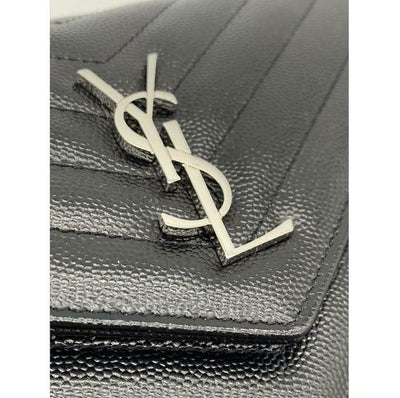 Saint Laurent Chain Wallet Envelope Woc Monogram Black Leather Cross Body Bag