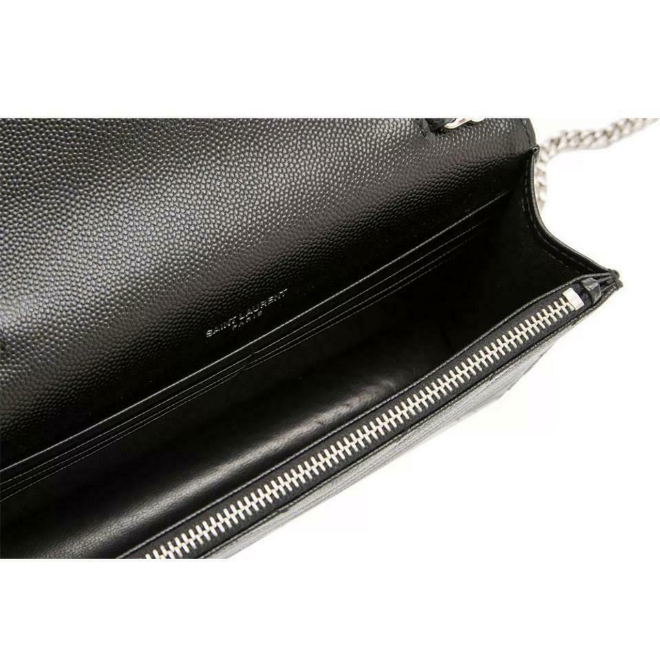 Saint Laurent Chain Wallet Envelope Woc Monogram Black Leather Cross Body Bag