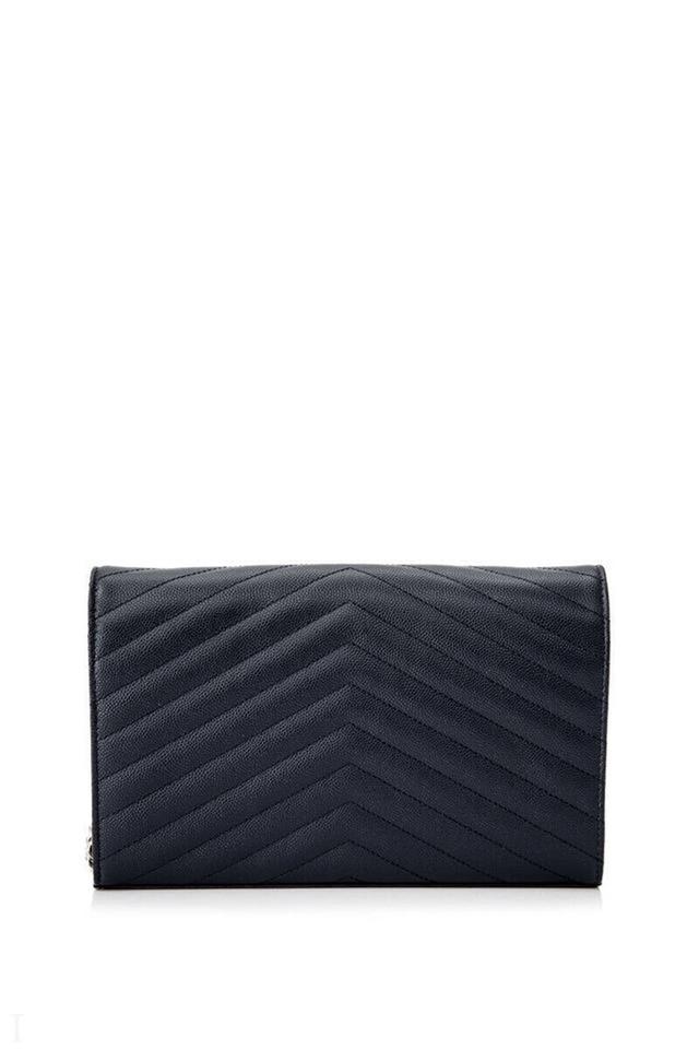 Saint Laurent Chain Wallet Monogram Medium Marine Matelasse Blue Leather Cross Body Bag