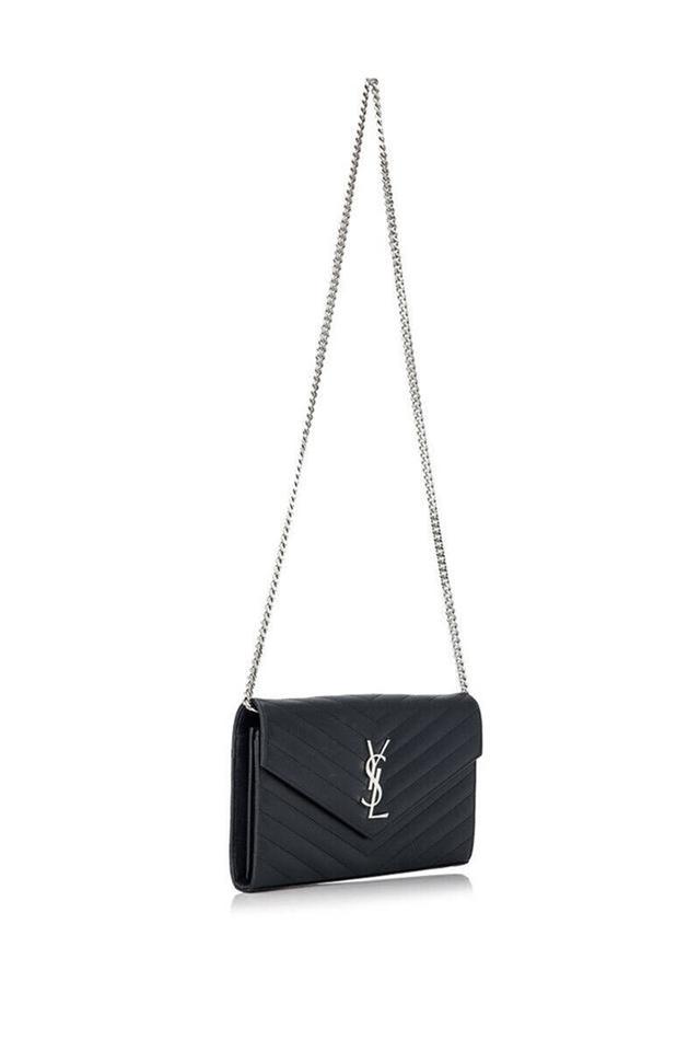 Saint Laurent Chain Wallet Monogram Medium Marine Matelasse Blue Leather Cross Body Bag