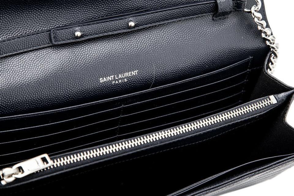 Saint Laurent Chain Wallet Monogram Medium Marine Matelasse Blue Leather Cross Body Bag