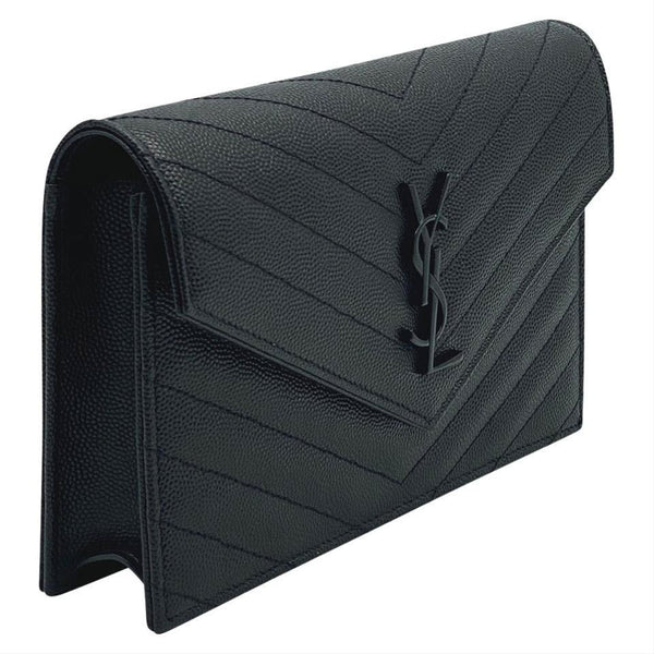 Saint Laurent Mini Envelope Chain Wallet Bag in Black