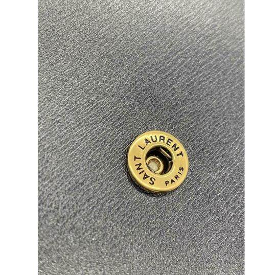 Saint Laurent Chain Wallet Sulpice Ysl Monogram Triple V-flap Dark Navy Leather Shoulder Bag