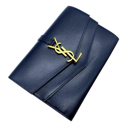 Saint Laurent Chain Wallet Sulpice Ysl Monogram Triple V-flap Dark Navy Leather Shoulder Bag