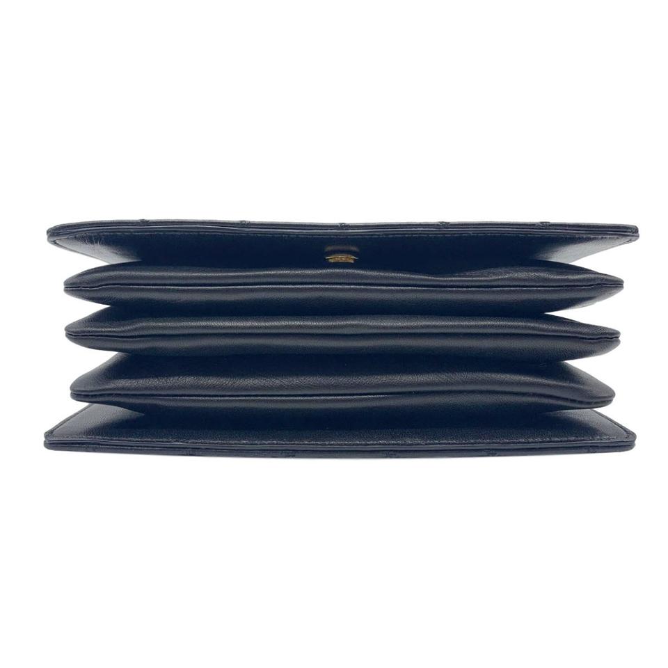 Saint Laurent Crossbody Angie Quilted Lambskin Black Leather Shoulder Bag