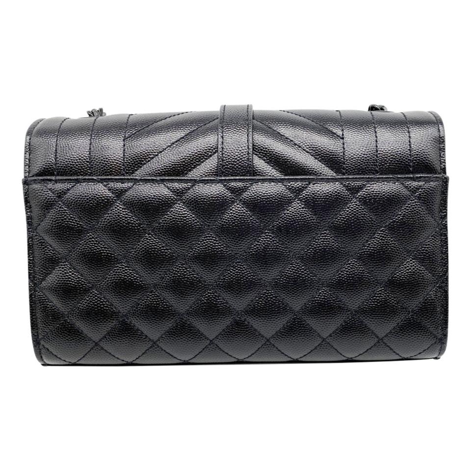 Saint Laurent Crossbody Small Monogram Matelasse Envelope Noir Black Leather Shoulder Bag
