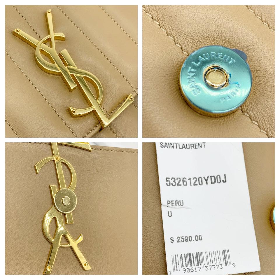 Saint Laurent Crossbody Vicky Medium Peru Beige Leather Shoulder Bag