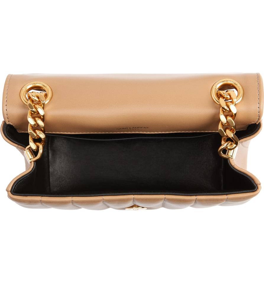 Saint Laurent Crossbody Vicky Medium Peru Beige Leather Shoulder Bag