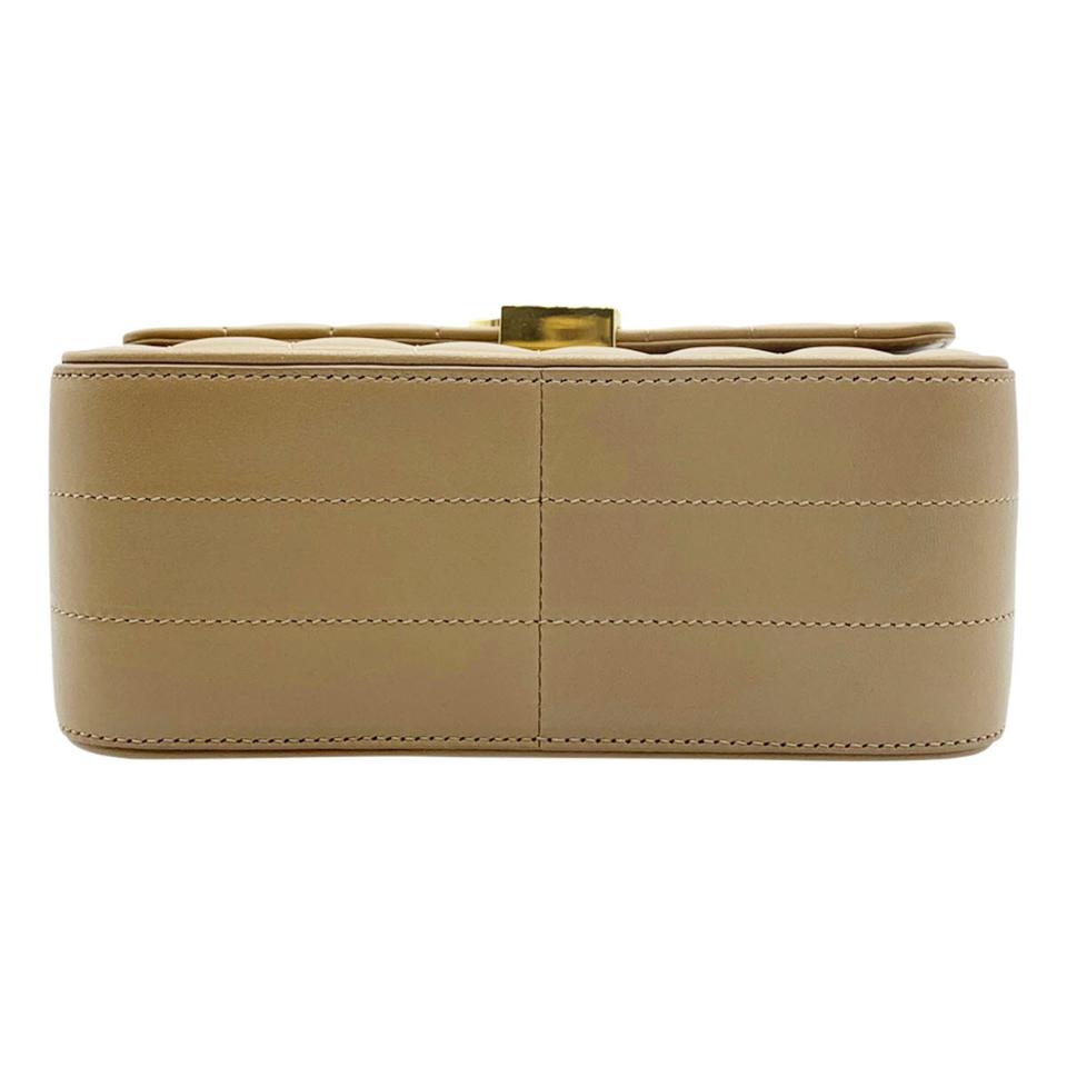 Saint Laurent Crossbody Vicky Medium Peru Beige Leather Shoulder Bag