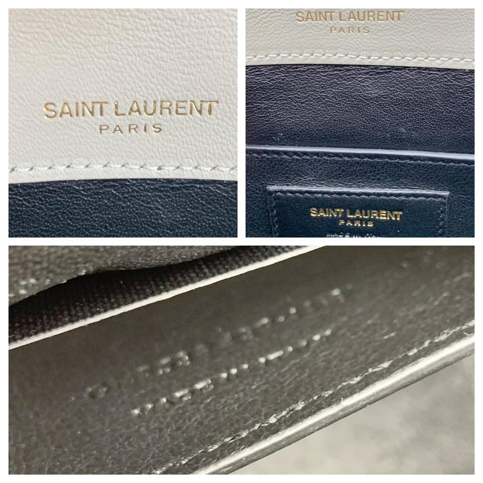 Saint Laurent Crossbody Vicky Medium White Leather Shoulder Bag