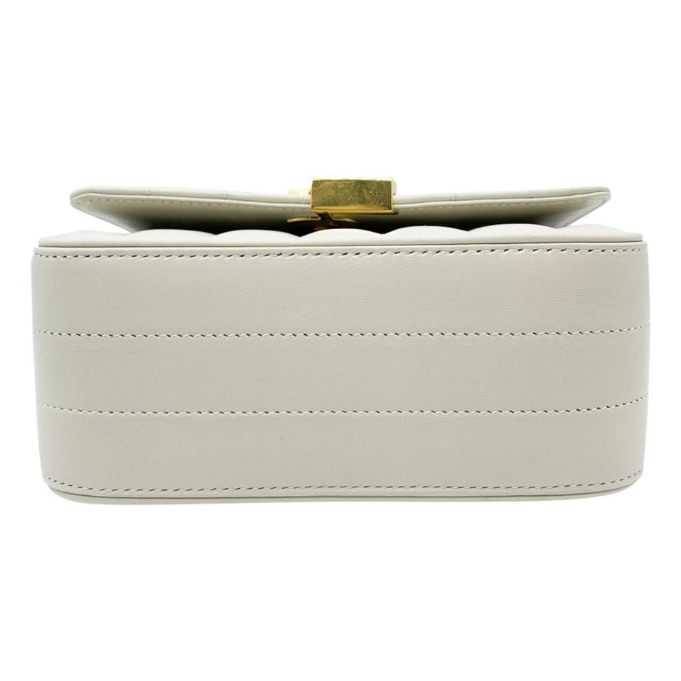 Saint Laurent Crossbody Vicky Medium White Leather Shoulder Bag