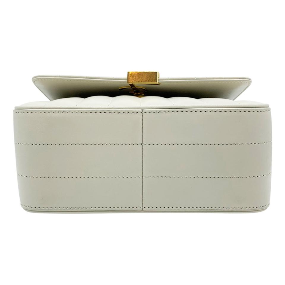 Saint Laurent Crossbody Vicky Medium White Leather Shoulder Bag