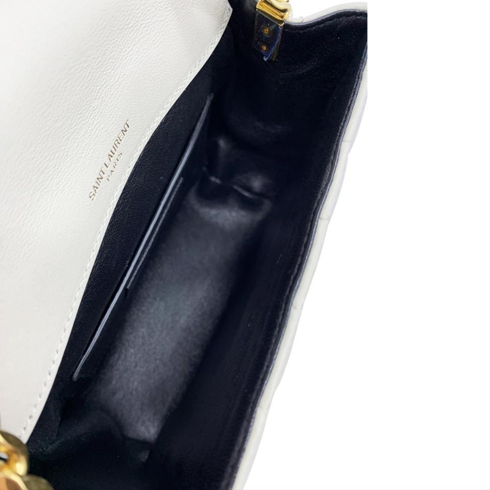 Saint Laurent Crossbody Vicky Medium White Leather Shoulder Bag