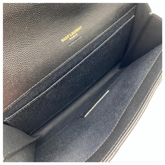 Saint Laurent Envelope Clutch Monogram Black Leather Wristlet