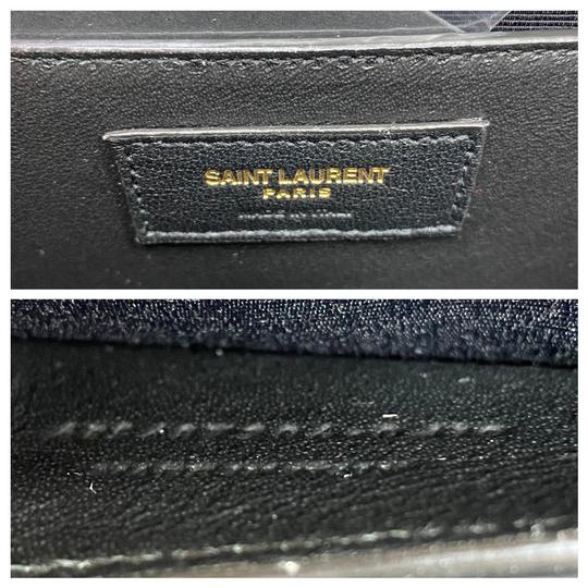 Saint Laurent Envelope Medium Monogramme Quilted Silver Leather Shoulder Bag