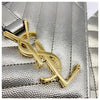 Saint Laurent Envelope Medium Monogramme Quilted Silver Leather Shoulder Bag