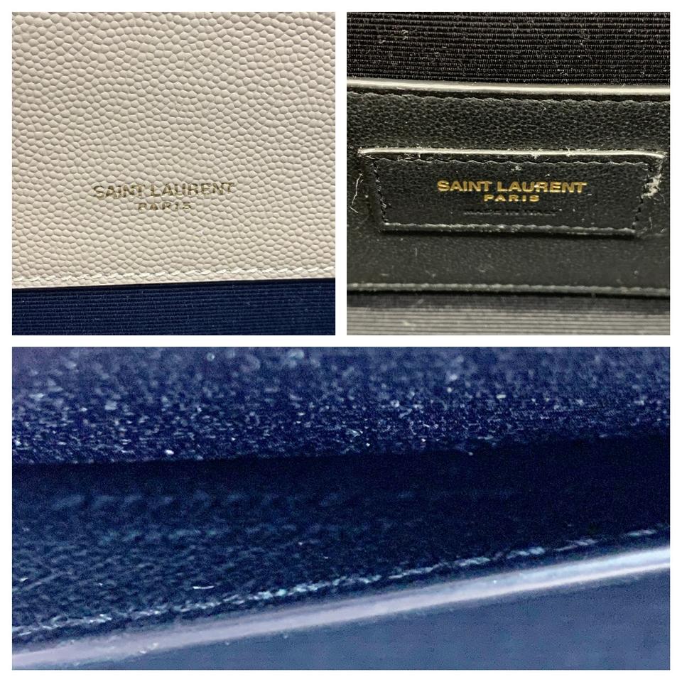 Saint Laurent Envelope Small Ysl Monogram Satchel Dark Beige Leather Shoulder Bag