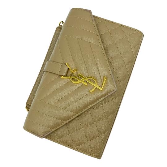 Saint Laurent - Envelope Small Shoulder Bag - Beige – Shop It