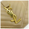 Saint Laurent Envelope Small Ysl Monogram Satchel Triquilt Beige Leather Shoulder Bag