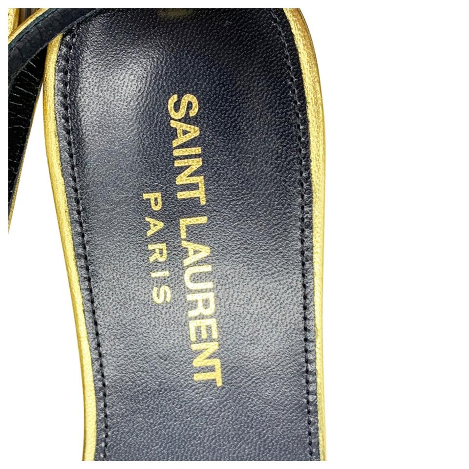 Saint Laurent Gold Gia Nu Pieds Sandals EU 37
