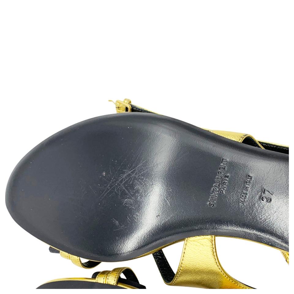 Saint Laurent Gold Gia Nu Pieds Sandals EU 37