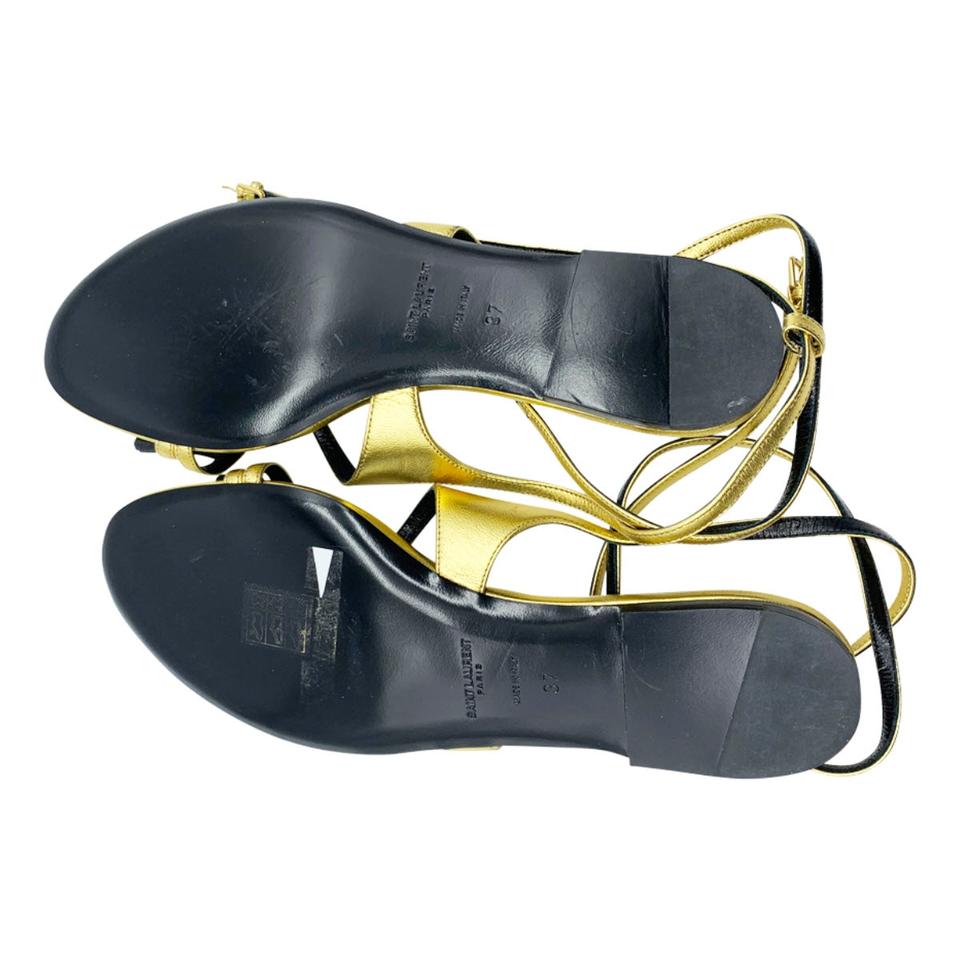 Saint Laurent Gold Gia Nu Pieds Sandals EU 37