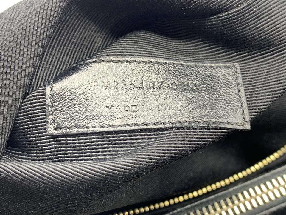 Saint Laurent Grain De Poudre Matelasse Chevron Monogram Black Calfskin Leather