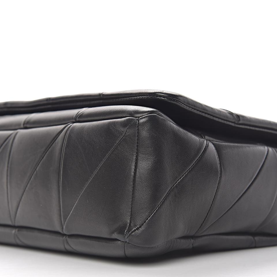 Saint Laurent Jamie Lambskin Large Patchwork Black Leather Shoulder Bag